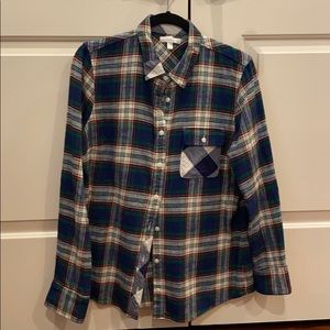 J. Crew Green Flannel